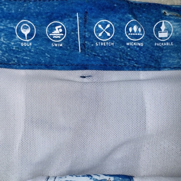 Polo Ralph Lauren Men's Swim Golf Stretch Wicking Shorts Blue Multi Size 36 - Picture 3 of 10